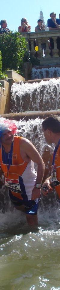 Baignade aprés Marathon Barcelone
