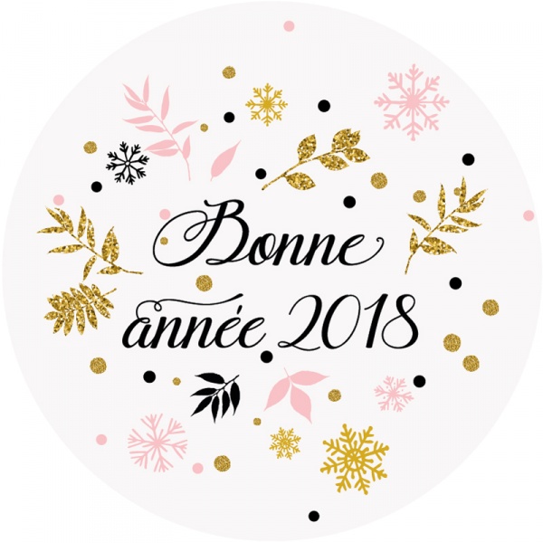 Sticker bonne annee 2018